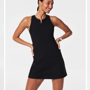 Spanx Women’s Get Moving zip Front Dress, medium, black